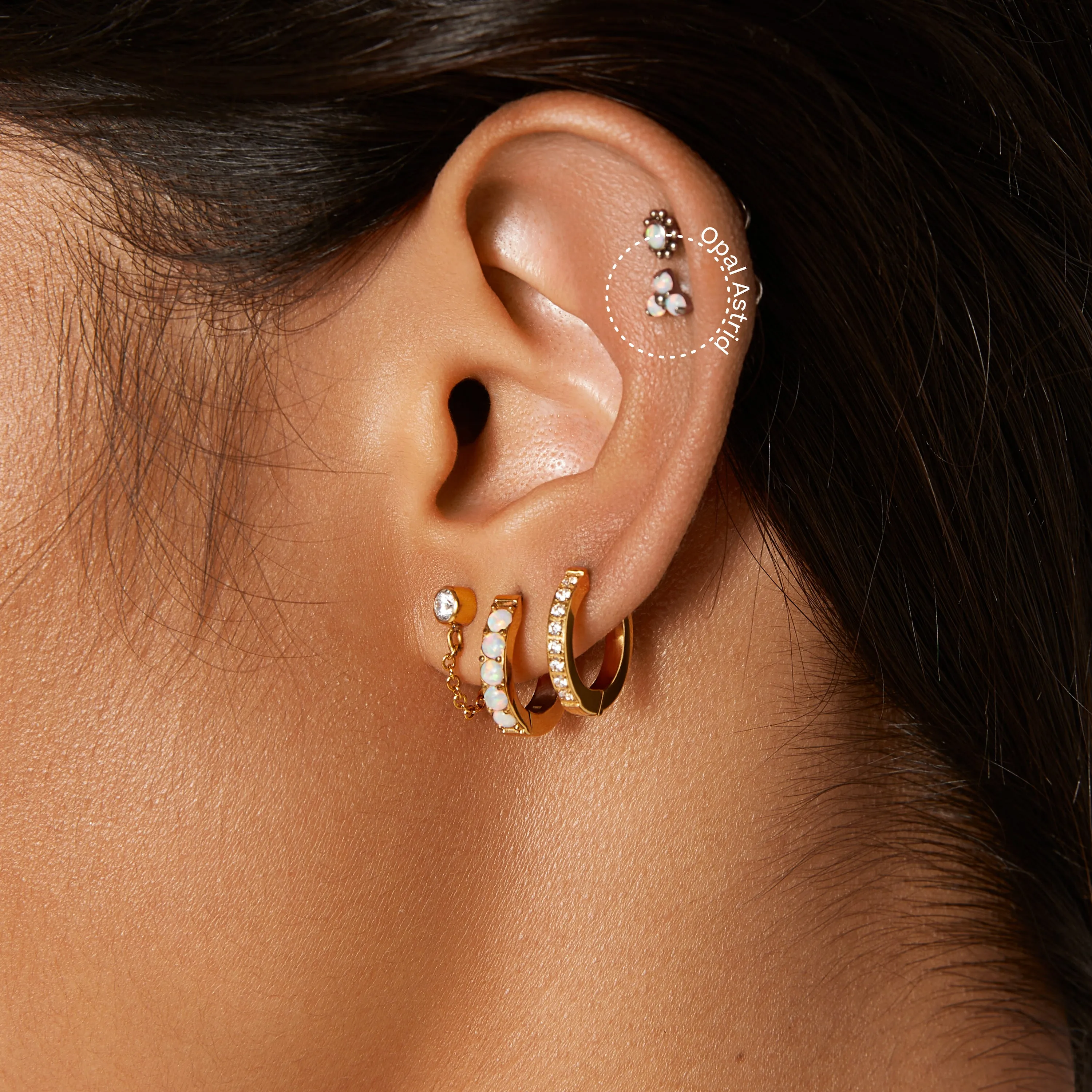 Single Astrid Flat Back Stud Earring
